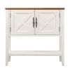 35'' Farmhouse Wood Buffet Sideboard Console Table with Bottom Shelf and 2-Door Cabinet; for Living Room