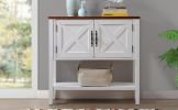 35'' Farmhouse Wood Buffet Sideboard Console Table with Bottom Shelf and 2-Door Cabinet; for Living Room