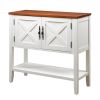 35'' Farmhouse Wood Buffet Sideboard Console Table with Bottom Shelf and 2-Door Cabinet; for Living Room