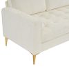 Rhombus Electroplated Golden Tripod Legs Indoor Modular Sofa Beige