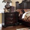 Traditional Nightstand Dark Walnut, Brass Handles w/ Acrylic