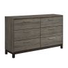 Contemporary Styling Dresser with Antique Bar Pulls Two-Tone Finish