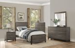 Contemporary Styling 1pc Chest of 5x Drawers with Antique Bar Pulls Two-Tone Finish Wooden Bedroom Furniture