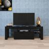 Flat Screen TV Cabinet, Gaming Consoles - in Lounge Room, Living Room and Bedroom (Black)