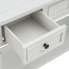 Classic Retro Style Console Table with Three Top Drawers and Open Style Bottom Shelf (Antique White)