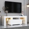 Large TV Base Stand with LED Light TV Cabinet.