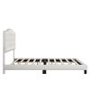 Upholstered Platform Bed with Saddle Curved Headboard and Diamond Tufted Details; Queen; Beige