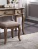 Contemporary Antique Oak Color Vanity Set w Stool Retro Style Drawers