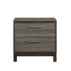 Contemporary Styling 1pc Nightstand of 2x Drawers w Antique Bar Pulls Two-Tone Finish Wooden Bedroom Furniture