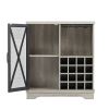 Single Door Wine Cabinet With 16 Wine Storage Compartments (Gray; 31.50" W*13.78" D*35.43" H)