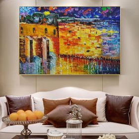 Handmade Wailing Wall Jerusalem Landscape Oil Paintings On Canvas Wall Art Decoration Modern Abstract Picture Home   Living Room hallway bedroom luxur (size: 50X70cm)