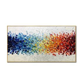 Handmade Abstract Oil Painting Top Selling Wall Art Modern Minimalist Colorful Picture Canvas Home Decor For Living Room  No Frame (size: 70x140cm)