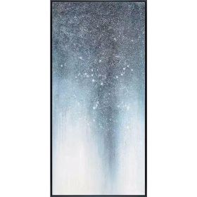 Large Original Hand Painted Abstract Textured Modern Blue Oil Painting On Canvas Wall Art No Frame (size: 50x100cm)