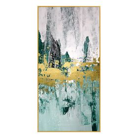 Abstract Watercolor River golden lines Wall Poster Modern Canvas Painting Art Living Room Decoration Pictures Home Decor (size: 40x80cm)