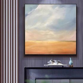 Top Artist Hand Painted Abstract Blue Oil Painting On Canvas Modern Wall Pictures For Living Room hotel wall Home Decoration (size: 90x90cm)