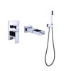 TrustMade Pressure-Balance Waterfall Single Handle Wall Mount Tub Faucet with Hand Shower - 2W01