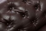 Comfortable Leather PU Sofa Bed Sturdy Durable Ivory Brown Black Loveseat for Living Room with 2 Pillows