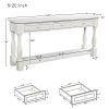 Console Table 64" Long Extra-thick Sofa Table with Drawers and Shelf for Entryway, Hallway, Living Room