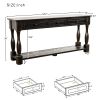 Console Table 64" Long Extra-thick Sofa Table with Drawers and Shelf for Entryway, Hallway, Living Room