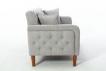 New Design Muitifunction Furniture Linen Sofa 2 Pillows Living Room Gray Loveseat with Button Tufting Easy to Clean